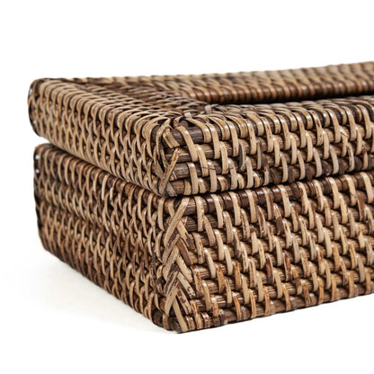 La caja clásica de pañuelos de ratán - marrón natural