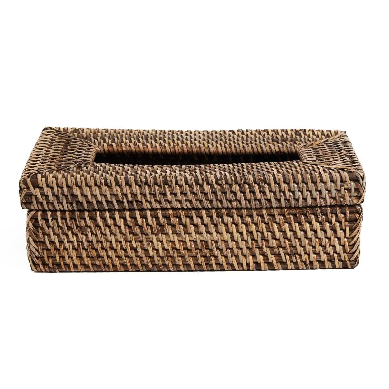La caja clásica de pañuelos de ratán - marrón natural