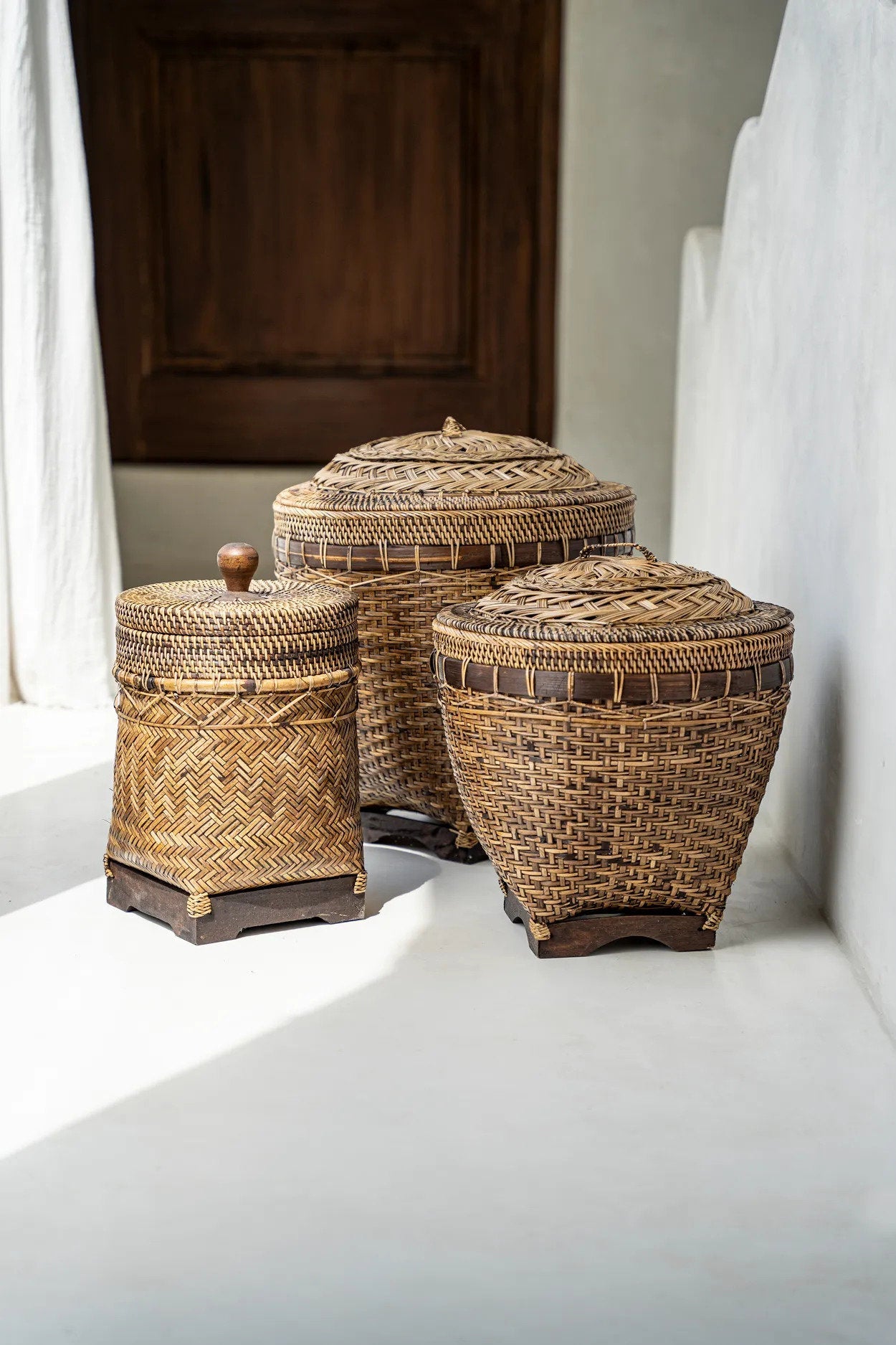Cesta de Almacenamiento Colonial - Marrón Natural - M