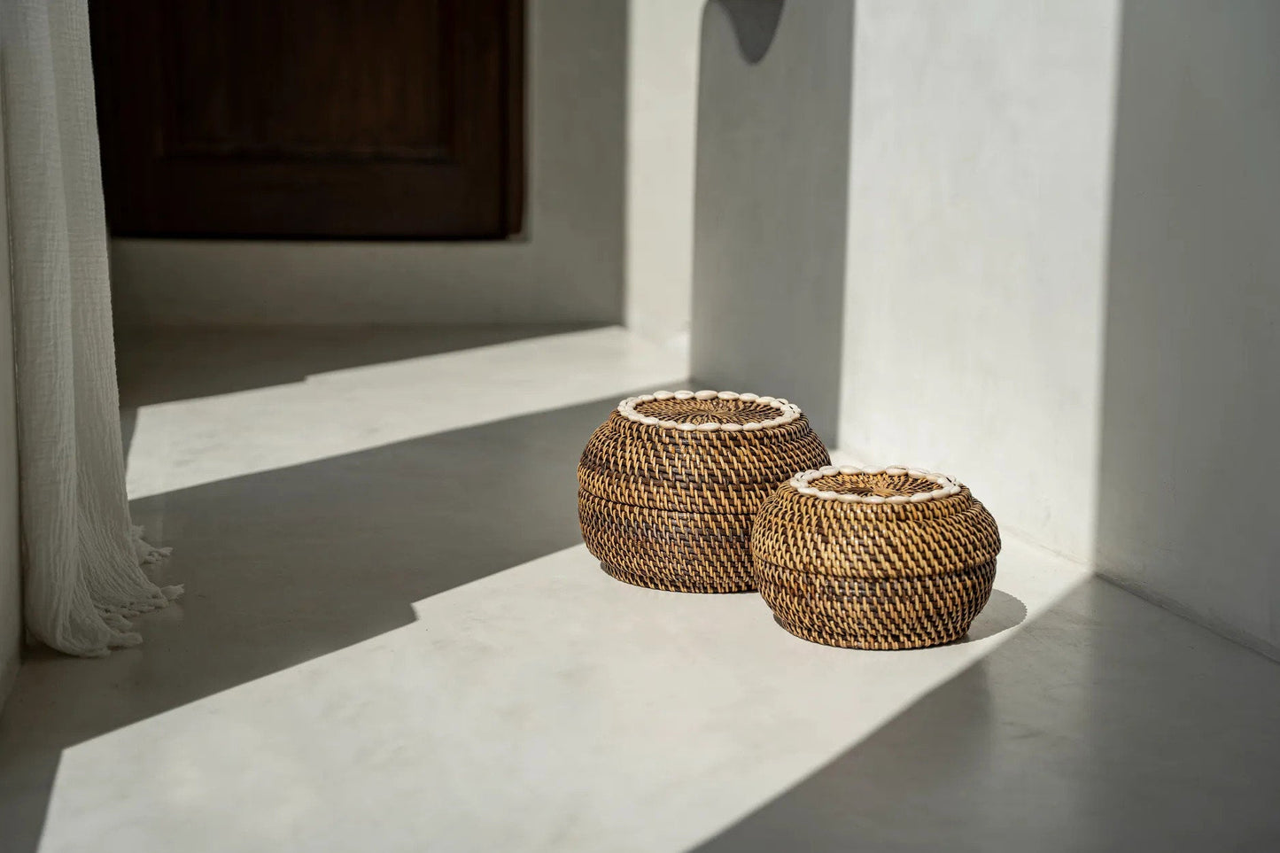 Cesta Colonial Peek-a-Boo - marrón natural - S