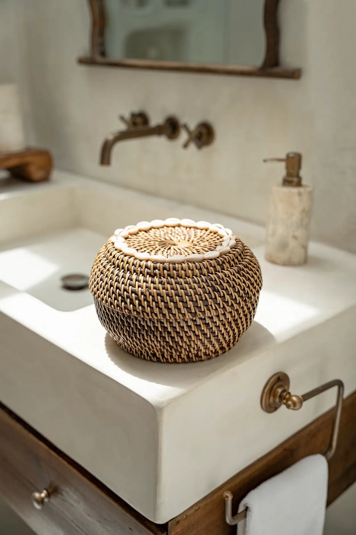 Cesta Colonial Peek-a-Boo - marrón natural - S