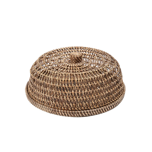 Campana de ratán para alimentos - marrón natural - M