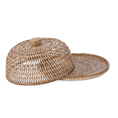 Campana de ratán para alimentos - marrón natural - M