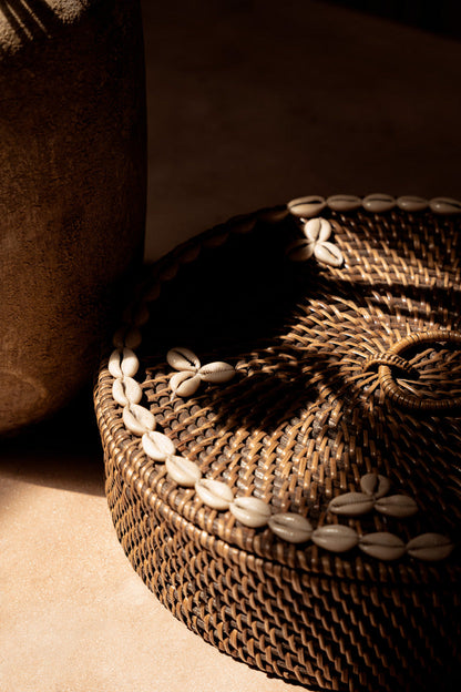 La cesta de ratán con compartimentos - marrón natural