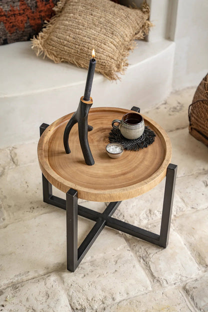 Posavasos de rafia con flecos - negro