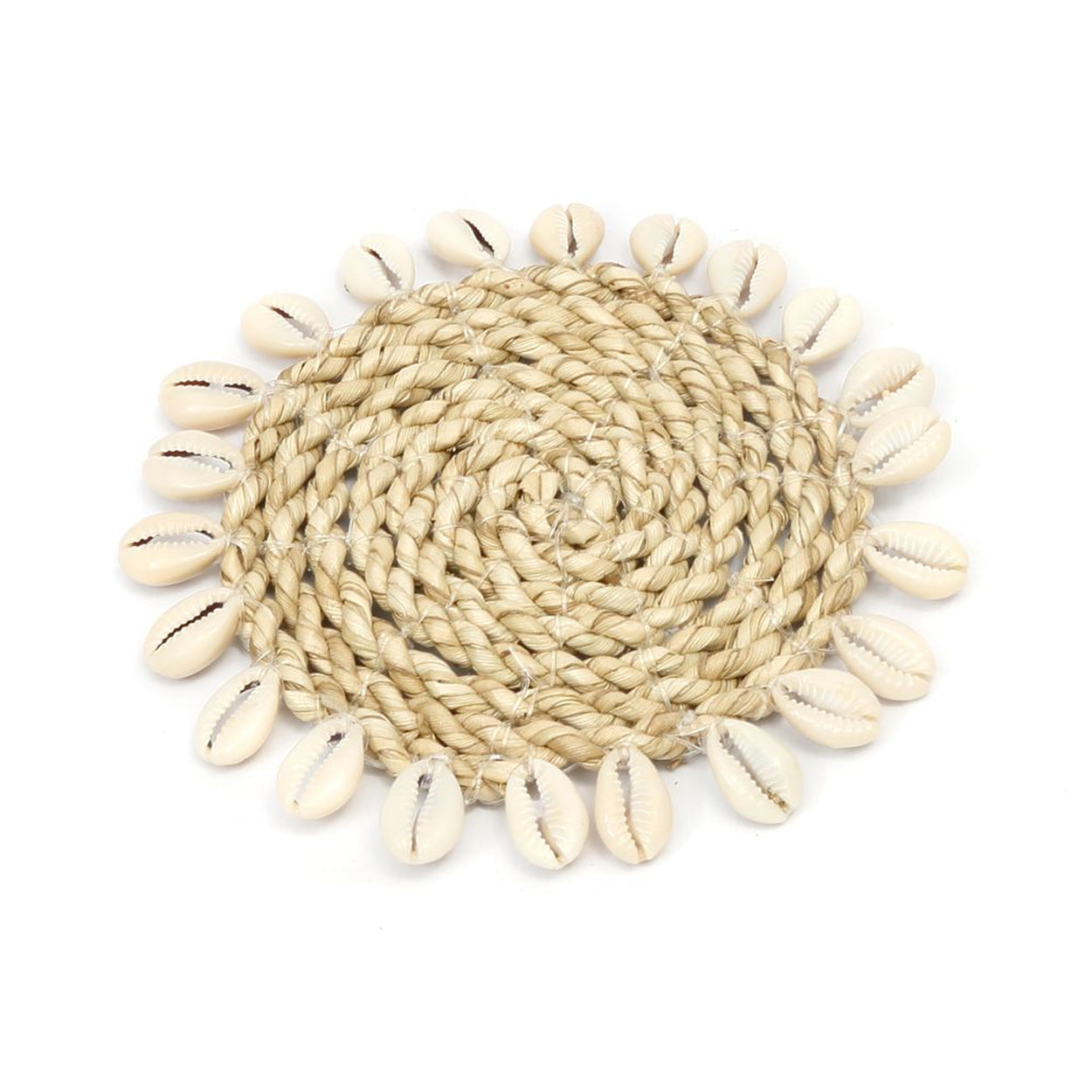 El posavasos de rafia con conchas - Natural