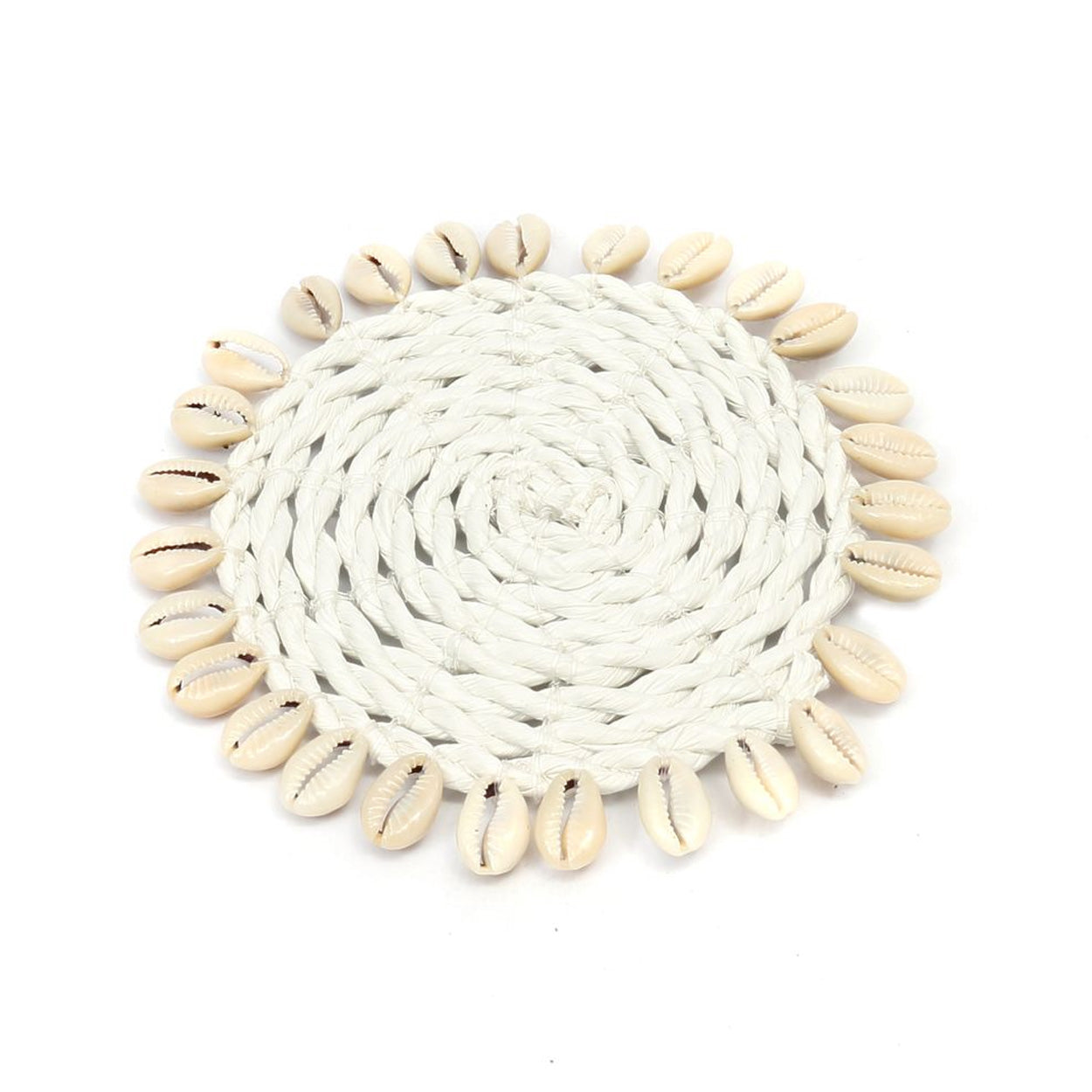 El posavasos de concha de hierba marina - blanco