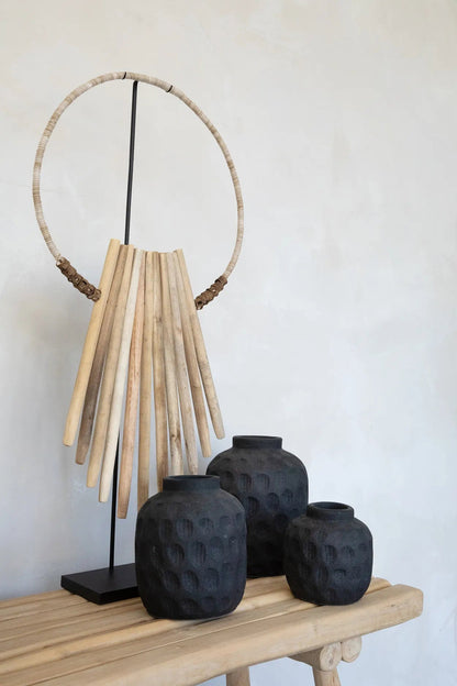 Palitos de madera en soporte - natural