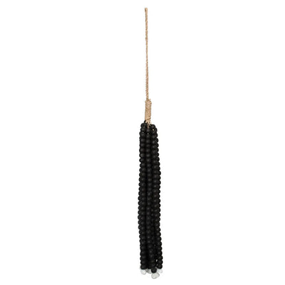 Borla de cuentas de madera - negra