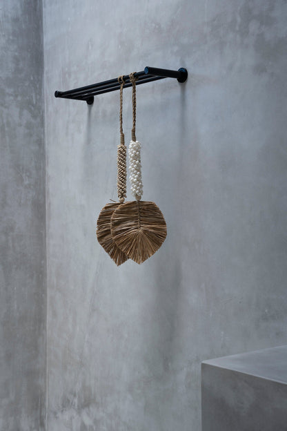 La brocha de rafia Shell - blanco/natural