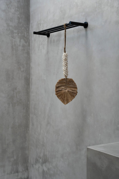 La brocha de rafia Shell - blanco/natural