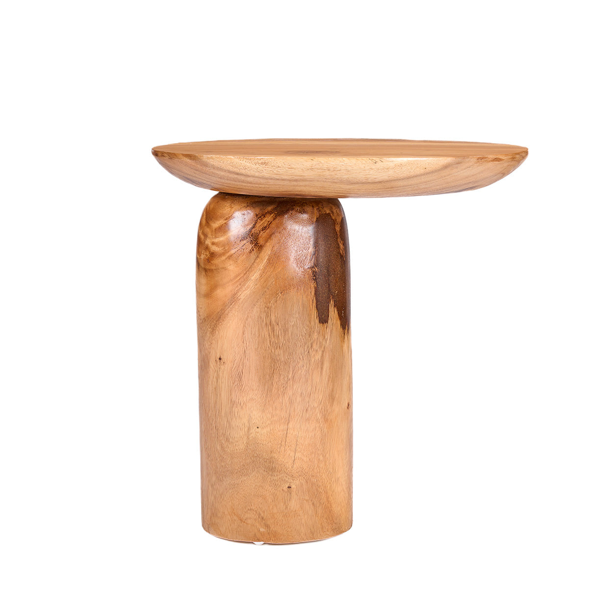 Mesa auxiliar de tambor de mango - natural