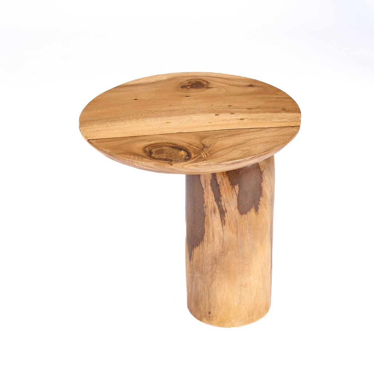 Mesa auxiliar de tambor de mango - natural