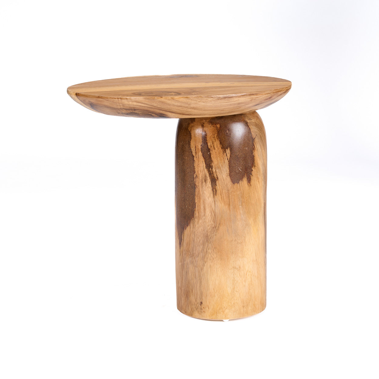Mesa auxiliar de tambor de mango - natural