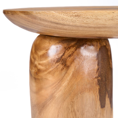 Mesa auxiliar de tambor de mango - natural