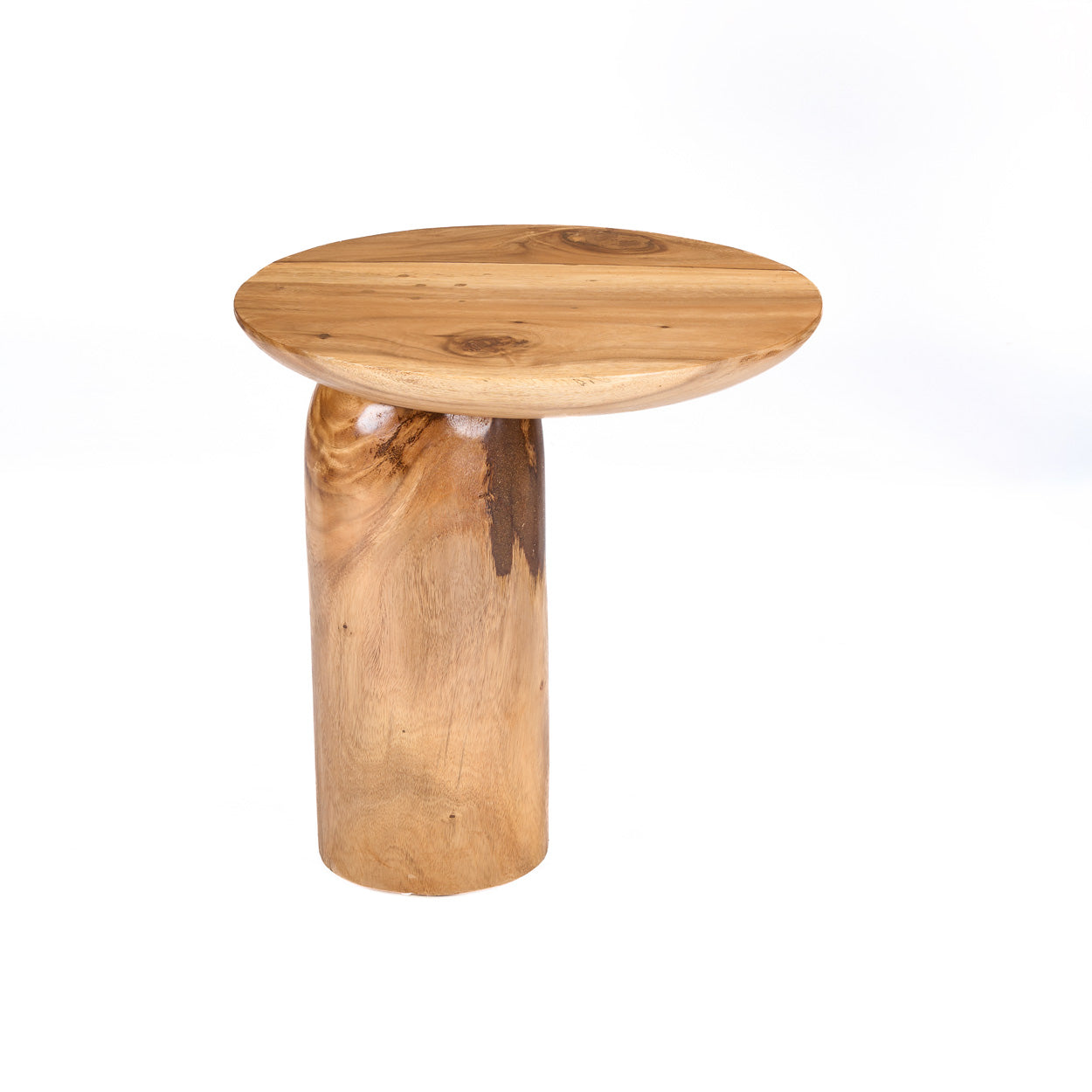 Mesa auxiliar de tambor de mango - natural