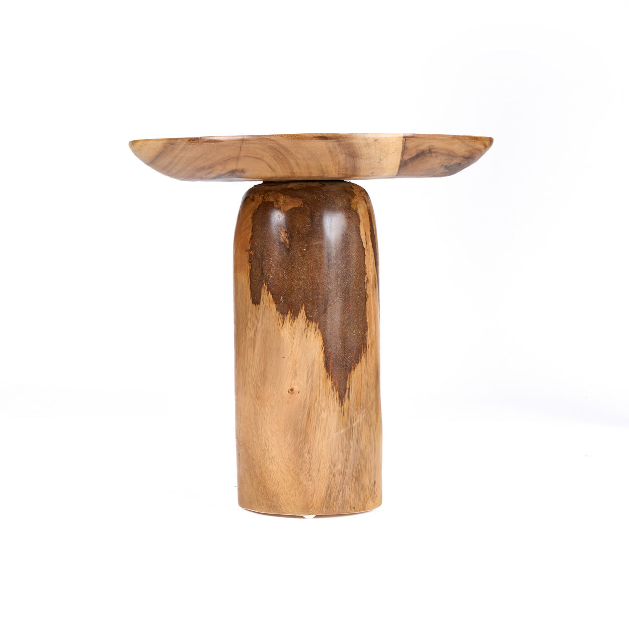 Mesa auxiliar de tambor de mango - natural