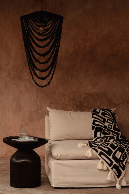 Colcha azteca - negro natural