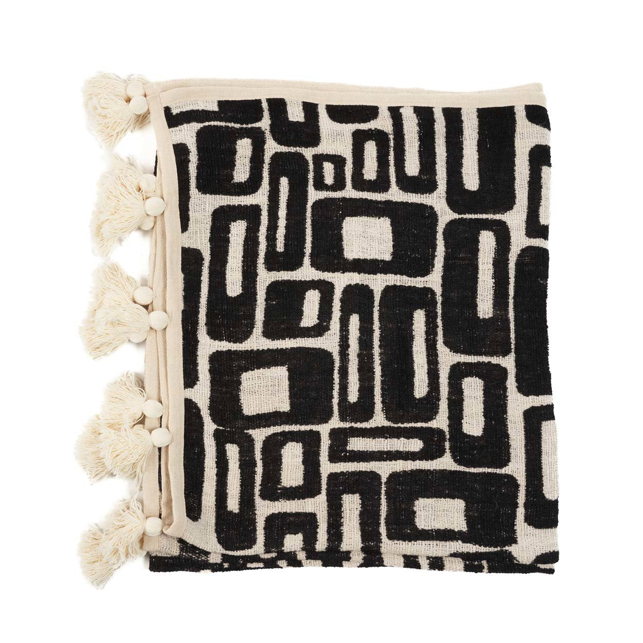Colcha azteca - negro natural