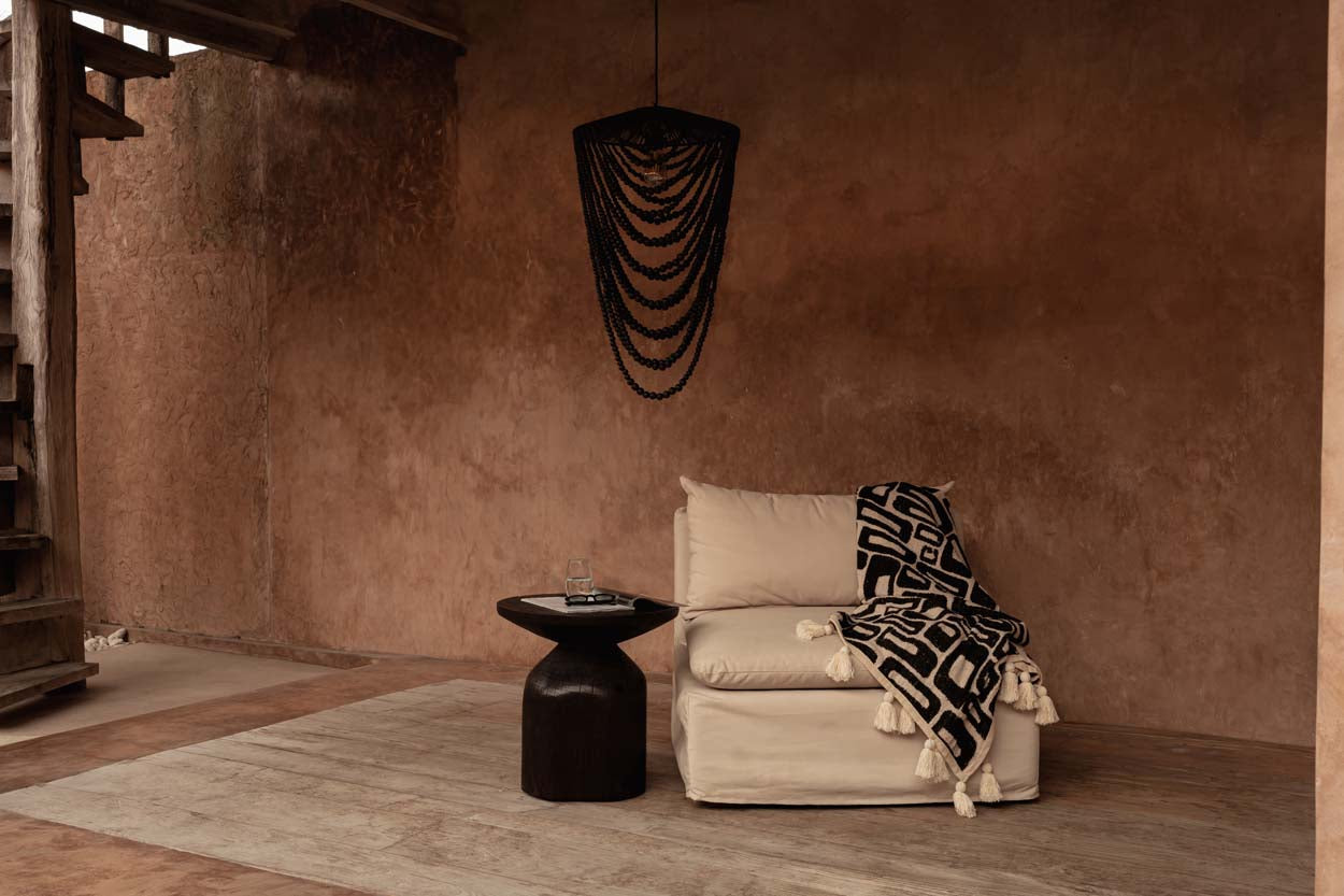 Colcha azteca - negro natural