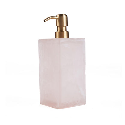 El dispensador de jabón de resina - rosa/blanco