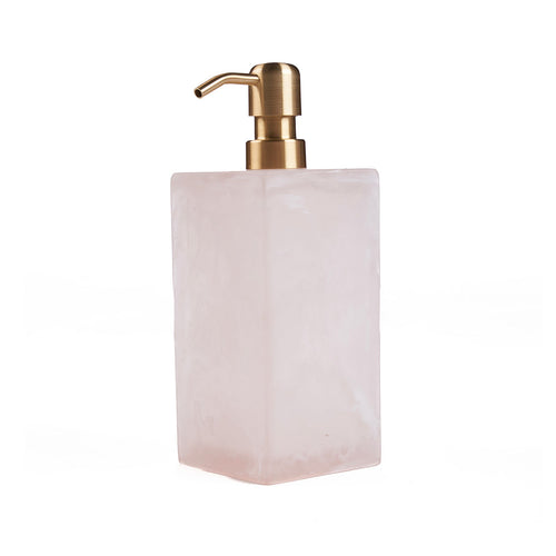 El dispensador de jabón de resina - rosa/blanco