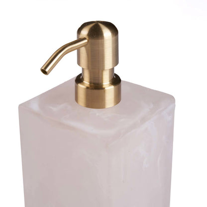 El dispensador de jabón de resina - rosa/blanco