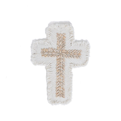 La cruz de macramé - blanca