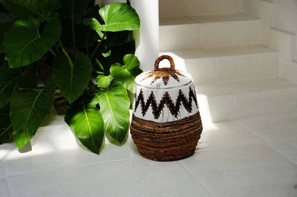 La cesta de playa Little Bay - Blanco natural - S