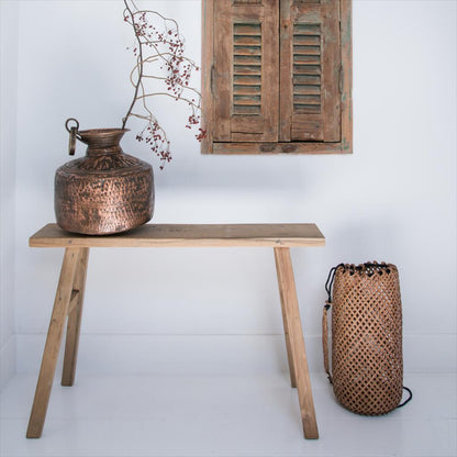Mesa auxiliar/banco de carpintero Java - madera reciclada - 80x17x50 cm