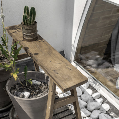 Mesa auxiliar/banco de carpintero Java - madera reciclada - 80x17x50 cm