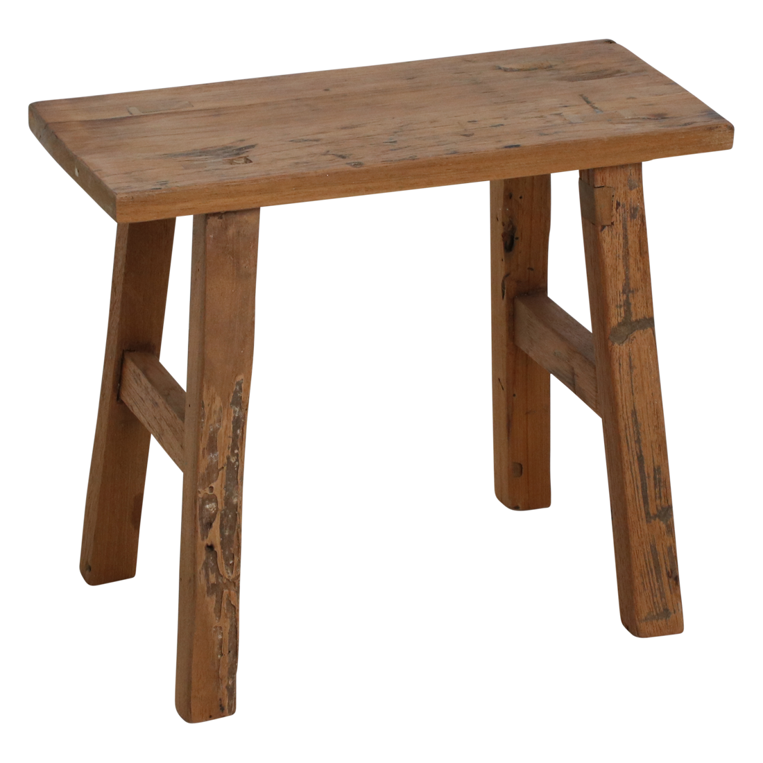 Mesa auxiliar/taburete de carpintero Java - madera reciclada - 16x35x30 cm