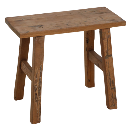 Mesa auxiliar/taburete de carpintero Java - madera reciclada - 16x35x30 cm