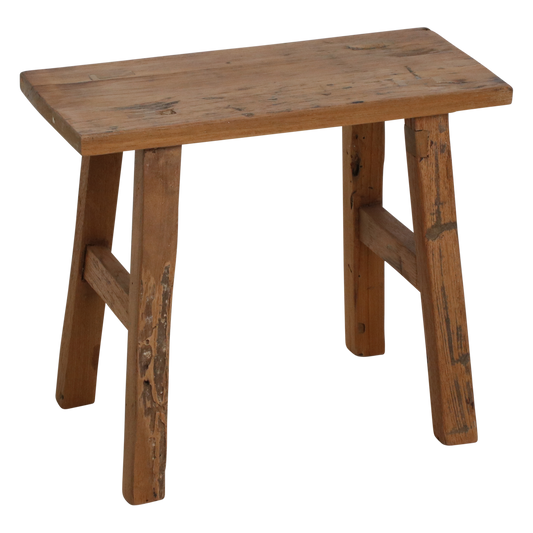 Mesa auxiliar/taburete de carpintero Java - madera reciclada - 16x35x30 cm