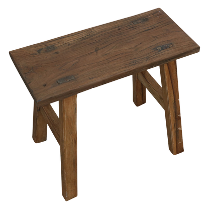 Mesa auxiliar/taburete de carpintero Java - madera reciclada - 16x35x30 cm
