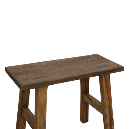 Mesa auxiliar/taburete de carpintero Java - madera reciclada - 16x35x30 cm
