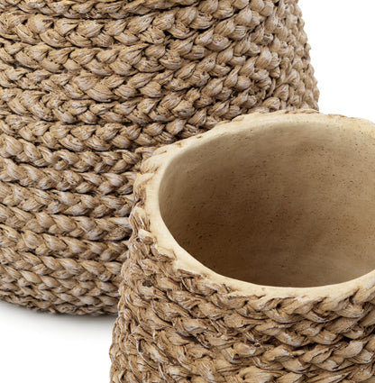 Maceta Faux-Puff - natural - L