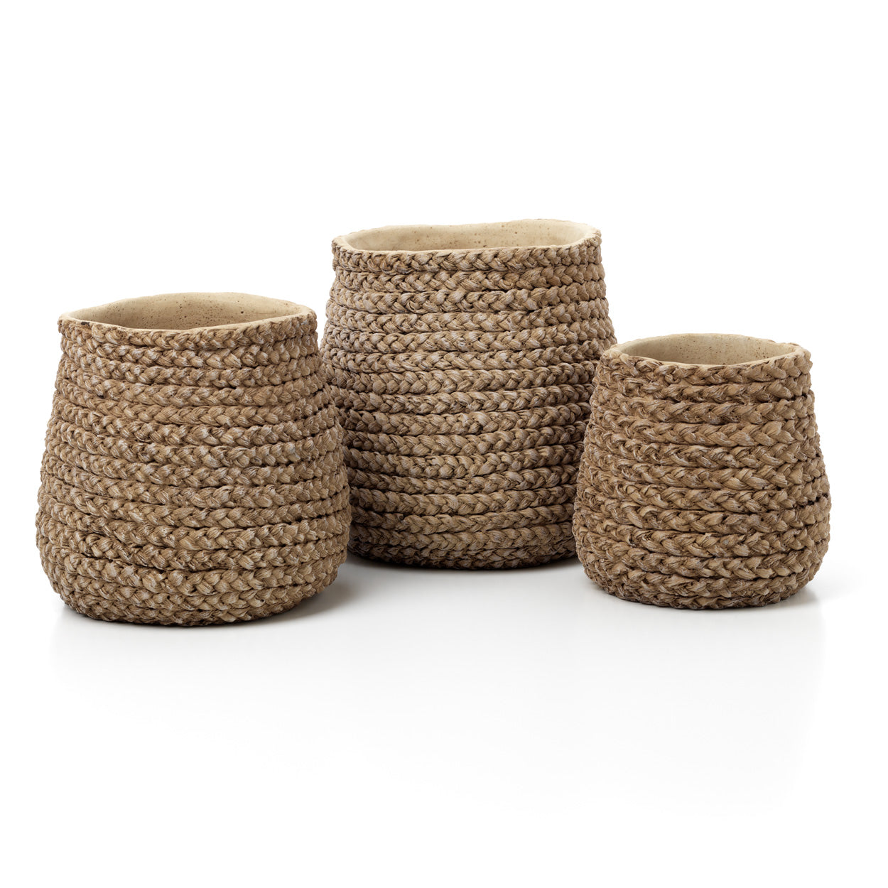 Maceta Faux-Puff - natural - L