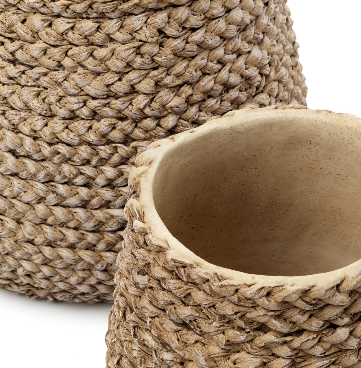 Maceta Faux-Puff - natural - M