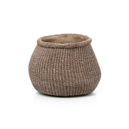 Macetero Faux-Puff - marrón - L