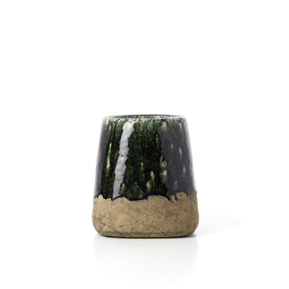 Maceta cónica Moss - verde hormigón - S
