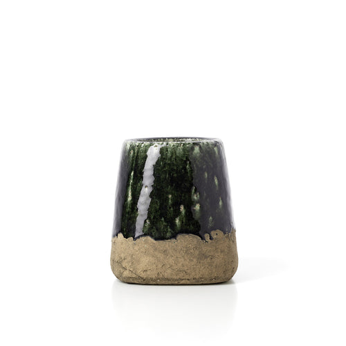 Maceta cónica Moss - verde hormigón - S