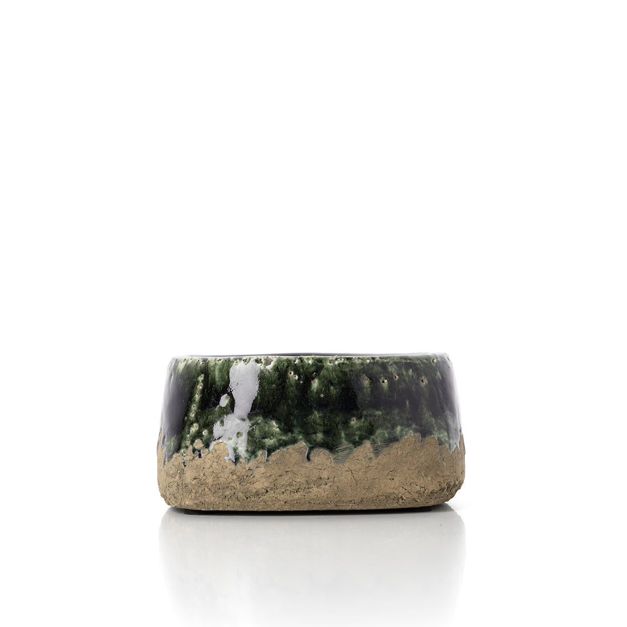 Maceta Moss Bowl - verde hormigón - baja