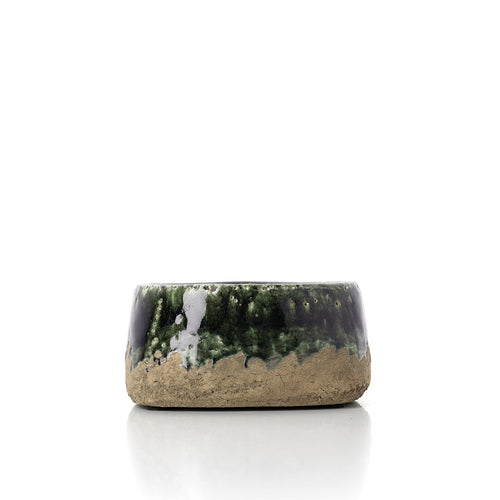 Maceta Moss Bowl - verde hormigón - baja