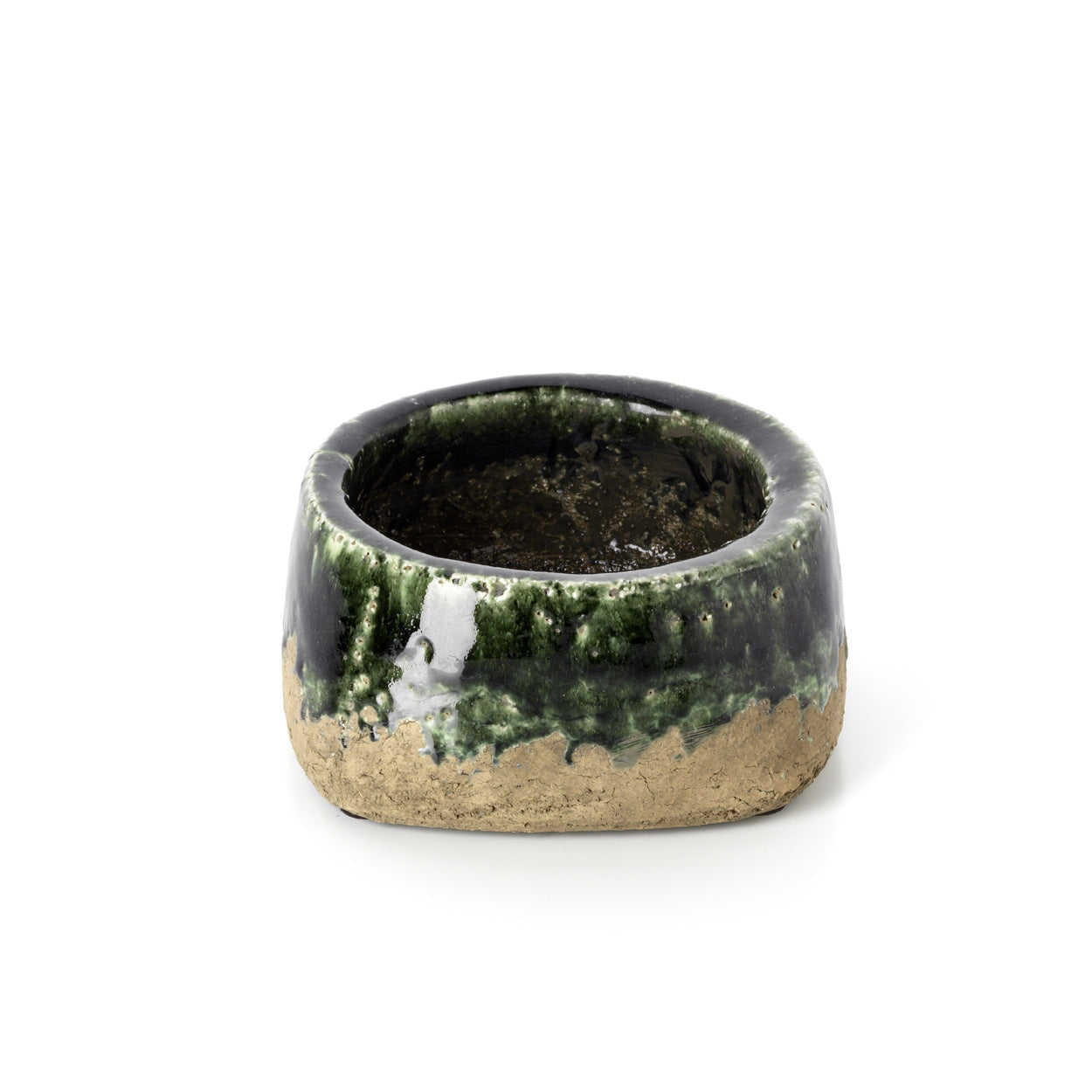 Maceta Moss Bowl - verde hormigón - baja