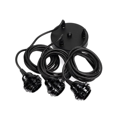 Portalámparas de techo - Negro - 3 luces