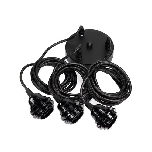 Portalámparas de techo - Negro - 3 luces