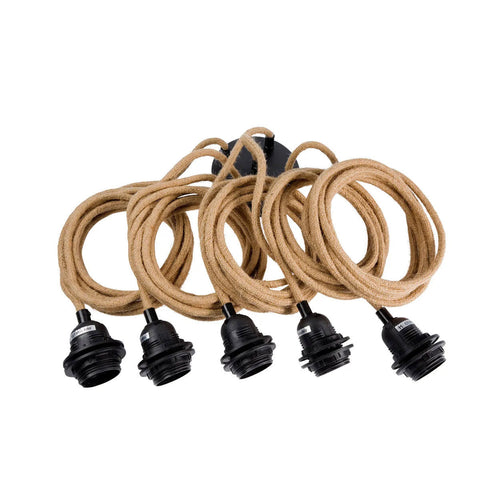 Lámparas de techo con casquillo - negro natural - 5 casquillos