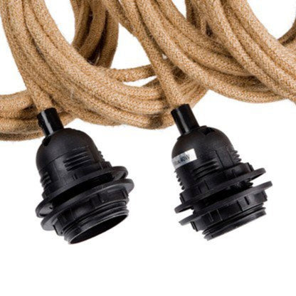 Lámparas de techo con casquillo - negro natural - 5 casquillos