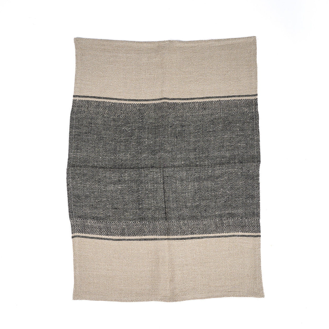 Paño de cocina de lino Moody - natural/negro - 50x70 cm